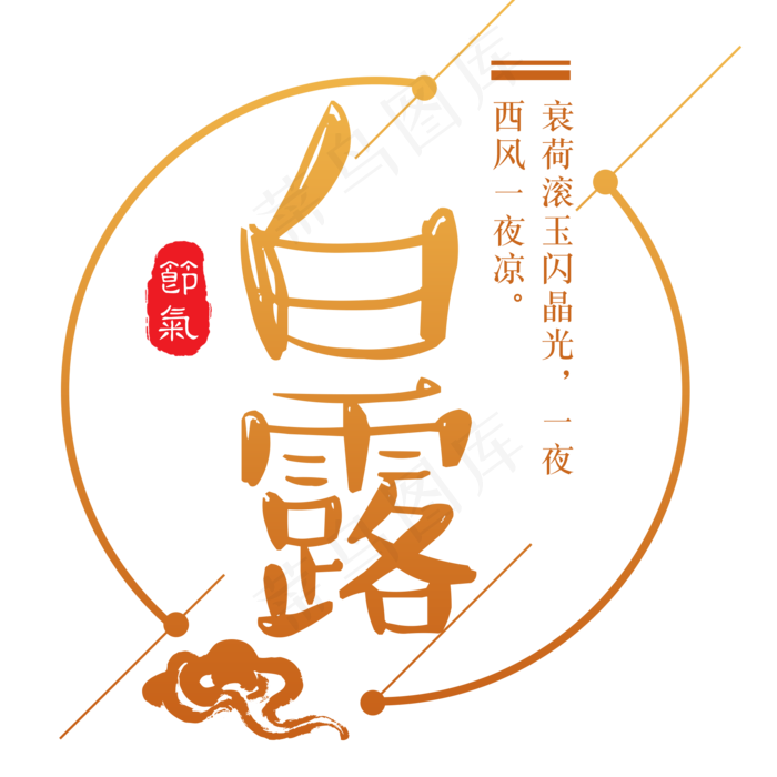 二十四节气白露艺术字免扣PNG(2000X2000(DPI:300))psd模版下载