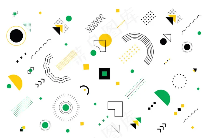 白色平面背景上的几何图形eps,ai矢量模版下载