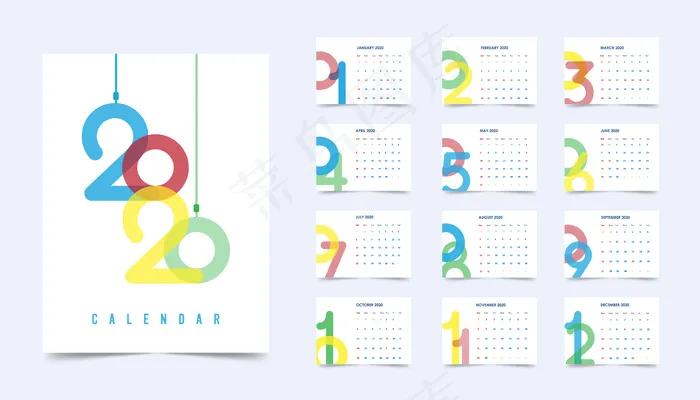 2020年新年eps,ai矢量模版下载
