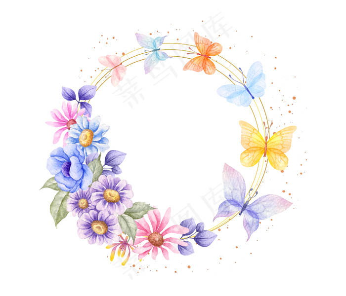 蝴蝶春花架eps,ai矢量模版下载
