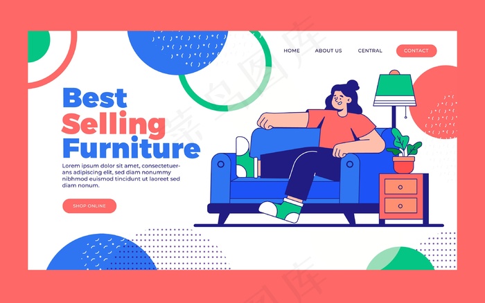 平面家具销售登录页模板