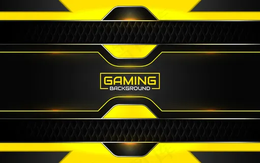 抽象的未来黑色和黄色游戏背景