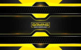 抽象的未来黑色和黄色游戏背景