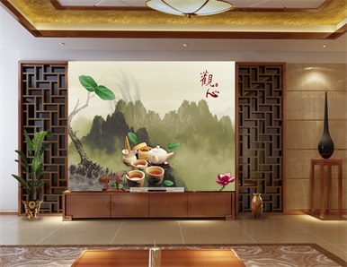 电视墙背景画效果图片