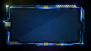 蓝色发光科技的抽象未来背景科幻框架hud ui