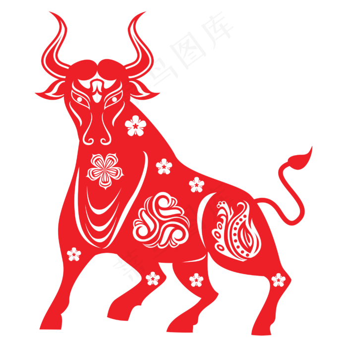 2021牛年剪纸(2000X2000(DPI:72))ai矢量模版下载