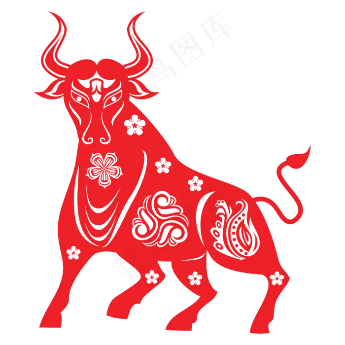 2021牛年剪纸(2000X2000(DPI:72))ai矢量模版下载