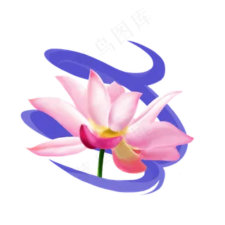 立秋紫手绘简约风通用荷花图标元