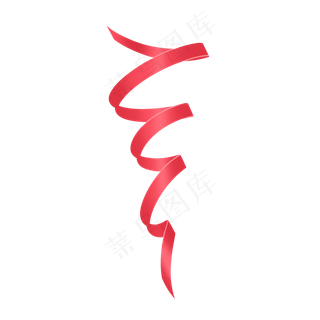 红色螺旋丝带飘带彩带