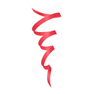 红色螺旋丝带飘带彩带