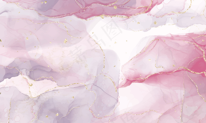 粉红色酒精墨水背景。抽象流体艺术绘画设计。eps,ai矢量模版下载