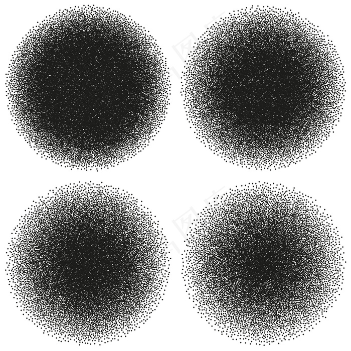 半色调圆形抽象点工作对象。噪声模板。还包括eps,ai矢量模版下载