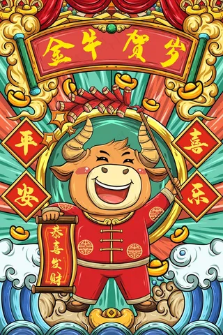 2021金牛贺岁牛气冲天