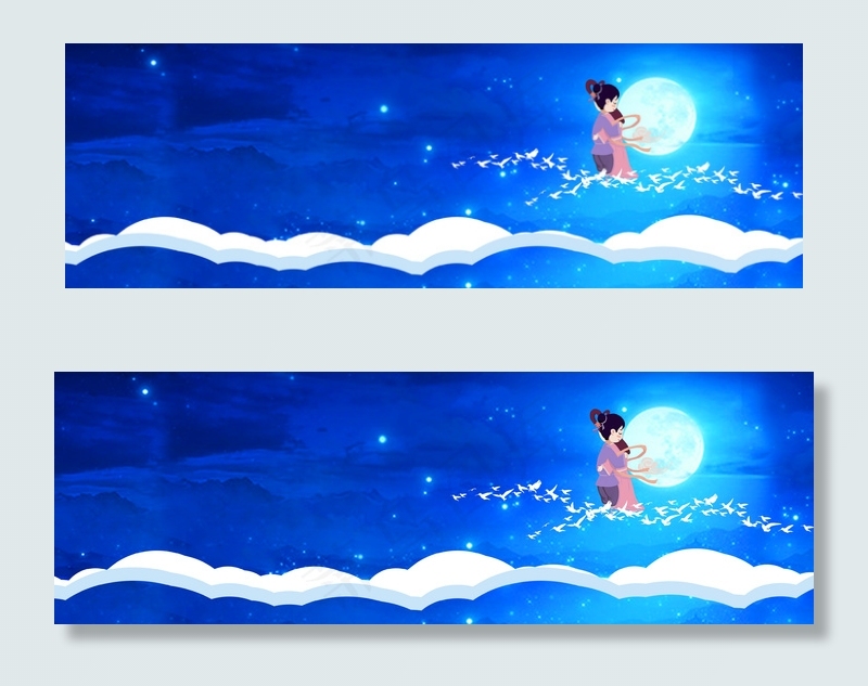 蓝色七夕背景模板