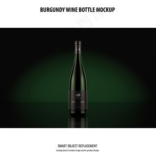 勃艮第葡萄酒瓶模型样机