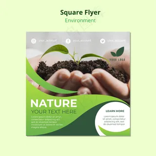 关于自然的方形宣传单,DM传单模板