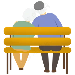 重阳节剪切画风老人背影分层ps