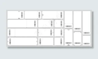 票证或优惠券模板。空白票，带条形码的复古优惠券