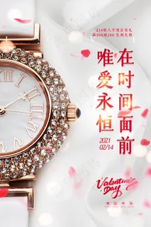 唯美浪漫情人节海报