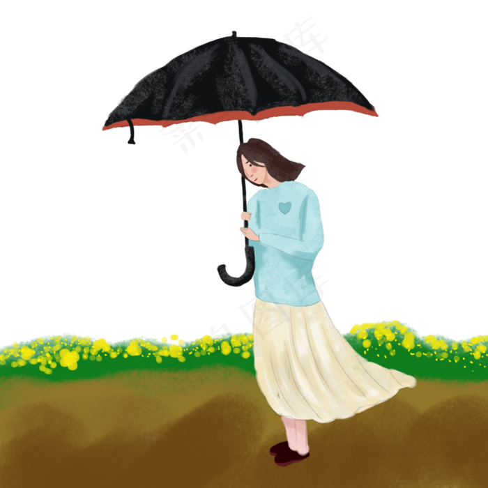 立秋女子可爱手绘