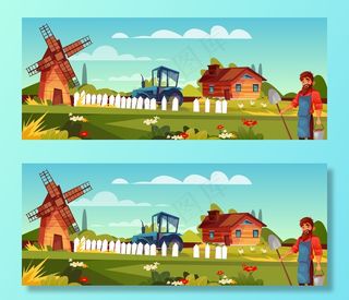 农场主或农场主在农田里用胡子和铲子画的人的插图。