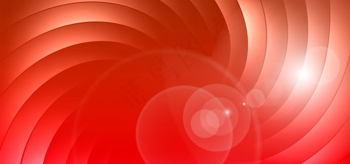 大气红色年会波纹光晕banner