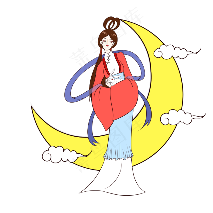 中秋节奔月嫦娥(3000X3000(DPI:299))psd模版下载