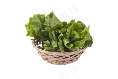 一篮子新鲜的生菜png素材