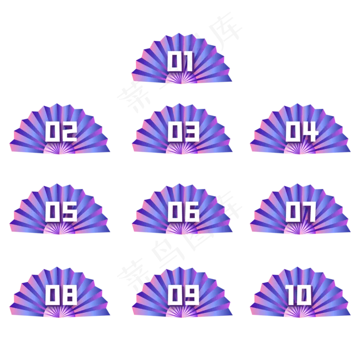 七夕扇子符号分隔符(3000X3000(DPI:299))ai矢量模版下载