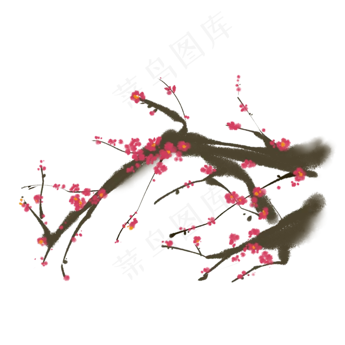 水墨梅花花朵(2150X2150(DPI:299))psd模版下载