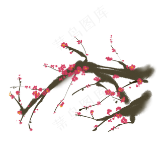 水墨梅花花朵