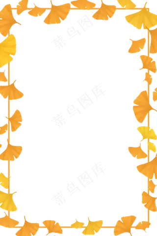 手绘银杏树叶边框设计