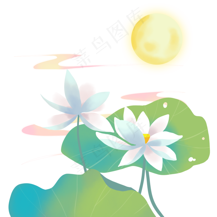 中秋荷塘(2000X2000(DPI:300))psd模版下载
