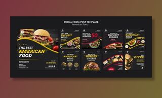 社交媒体美食帖子模板