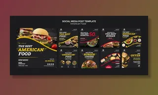 社交媒体美食帖子模板