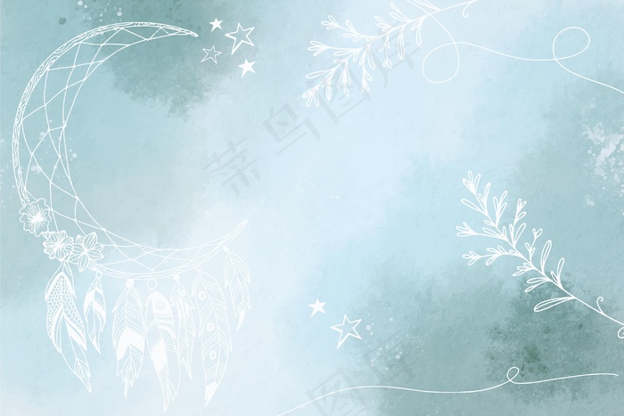 粉彩手绘元素背景eps,ai矢量模版下载