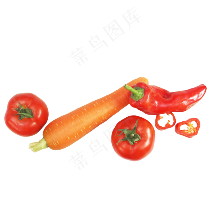 红辣椒胡萝卜西红柿蔬菜组合