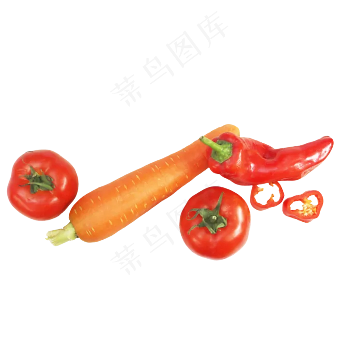 红辣椒胡萝卜西红柿蔬菜组合(3000X4210(DPI:3000))