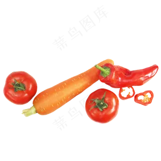 红辣椒胡萝卜西红柿蔬菜组合