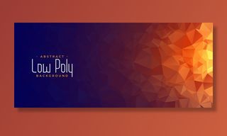 具有发光效果的低多边形抽象横幅banner