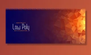 具有发光效果的低多边形抽象横幅banner