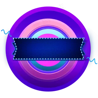 蓝紫色渐变圆形环状霓虹灯招牌装