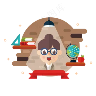 卡通老师矢量素材