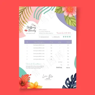 美容院发票模板