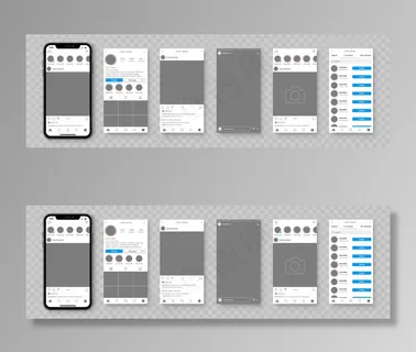 社会网络模型样机。社交媒体应用程序app的智能手机模板。社交网络接口应用程序。