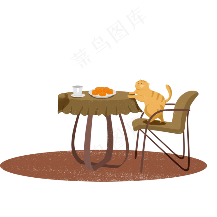桌子与猫咪元素设计(2000X2000(DPI:96))psd模版下载