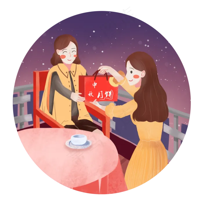 中秋节亲人团圆送礼素材(2000X2000(DPI:300))psd模版下载