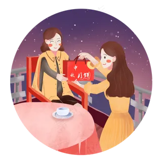 中秋节亲人团圆送礼素材