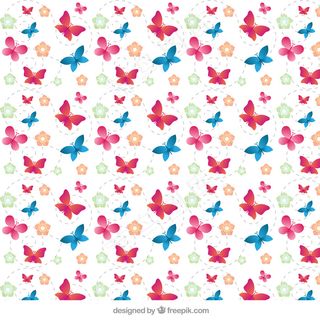 复古蝴蝶花图案