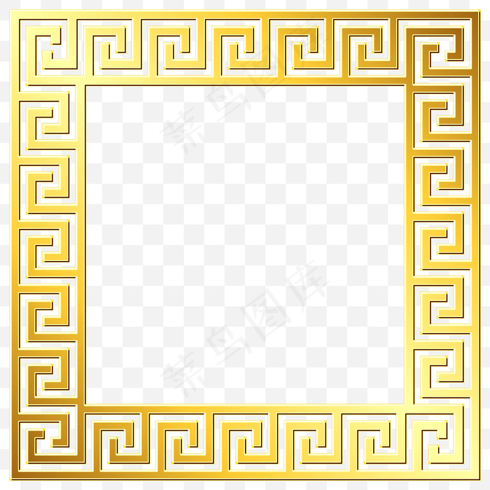 传统复古金希腊装饰，曲流